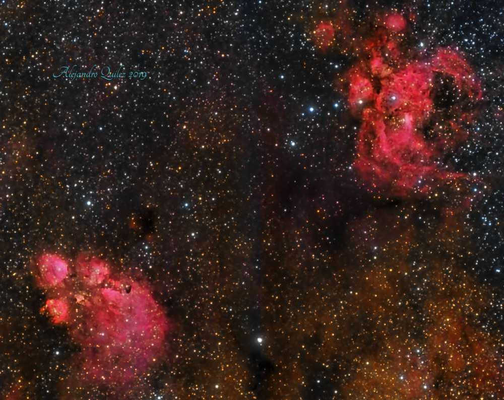 NGC 6334 y 6357 Oso y Langosta